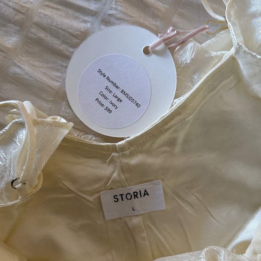 Chic Asymmetrical Cream Ruffle Dress - Picture 3 of 4